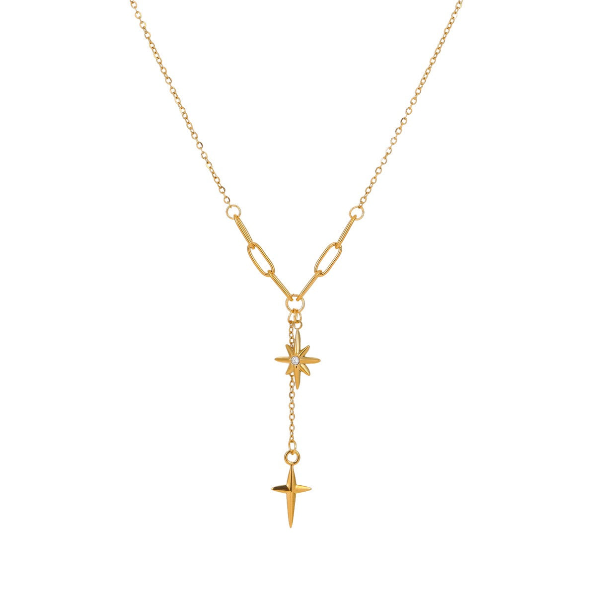 Eight-pointed star necklace