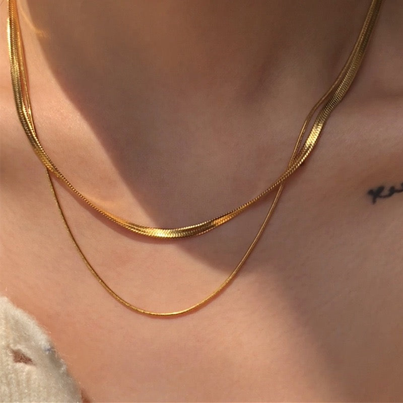 Double Layered Collarbone Necklace