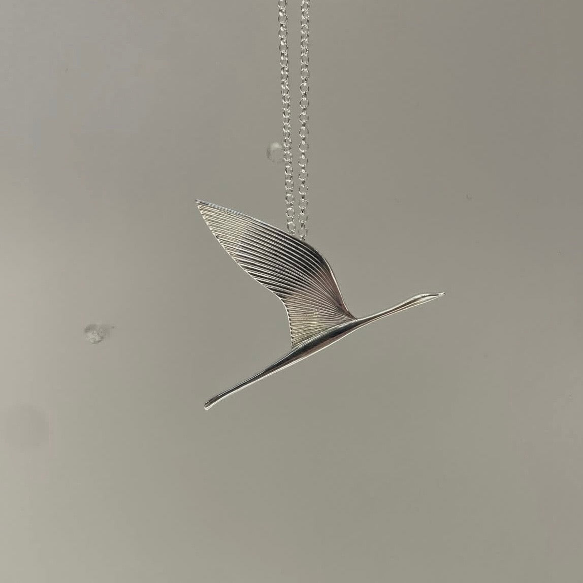 crane pendant sweater necklace
