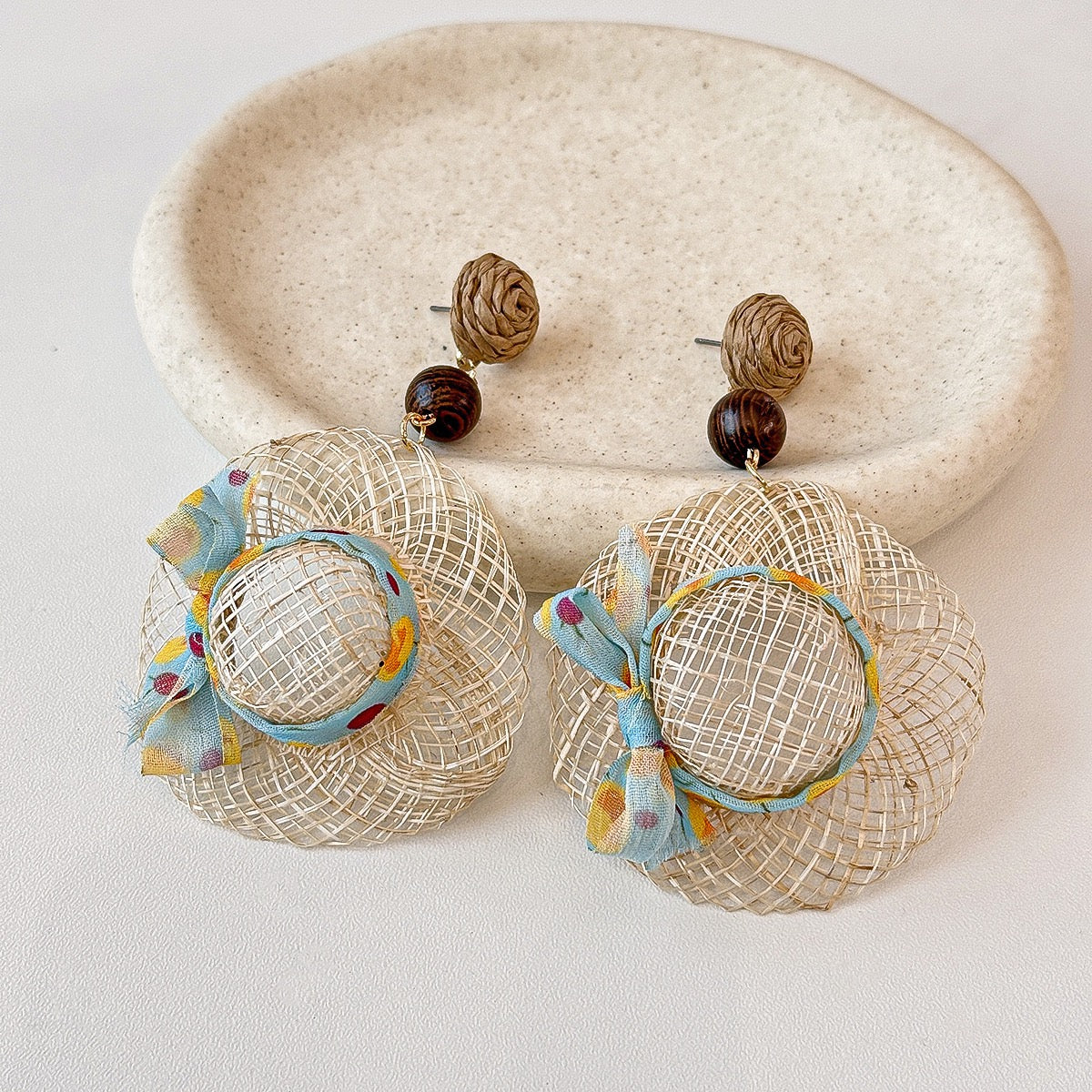 Straw Hat Earrings